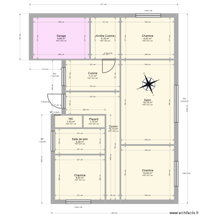 ML24009156 IMLYHEN. Plan de 11 pièces et 91 m2