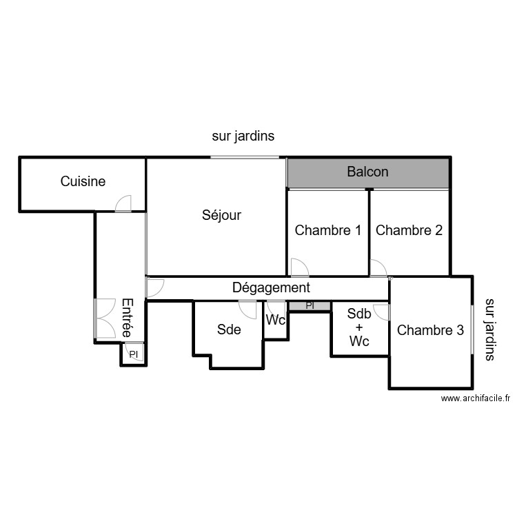 MORAND.. Plan de 13 pièces et 190 m2