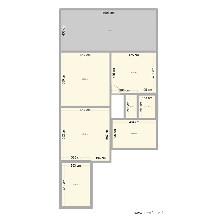 rochdi. Plan de 8 pièces et 158 m2