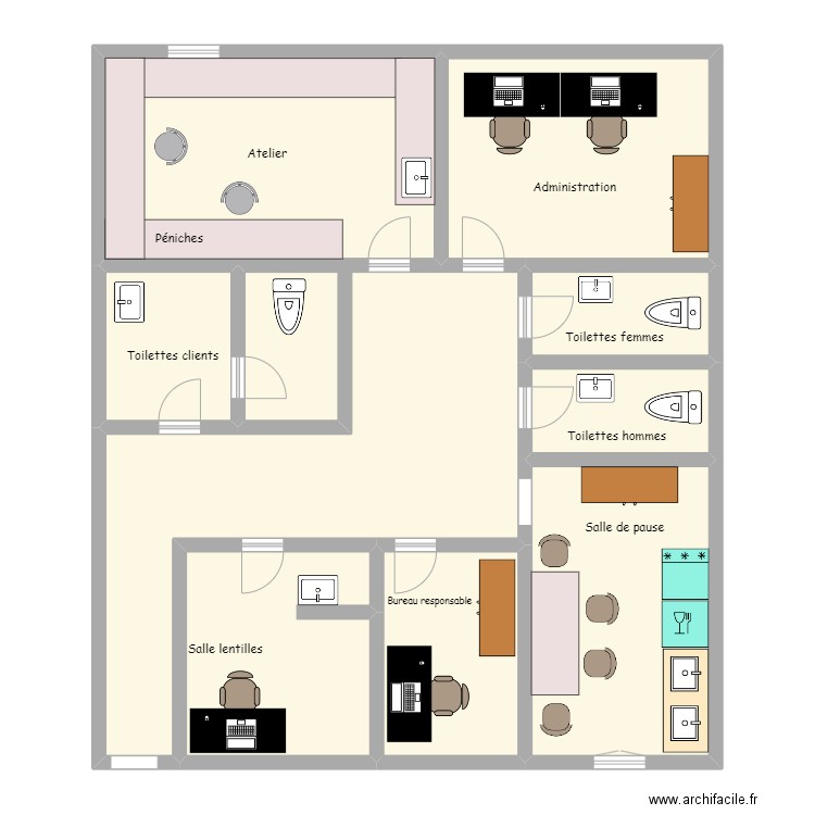 Premier étage. Plan de 9 pièces et 141 m2