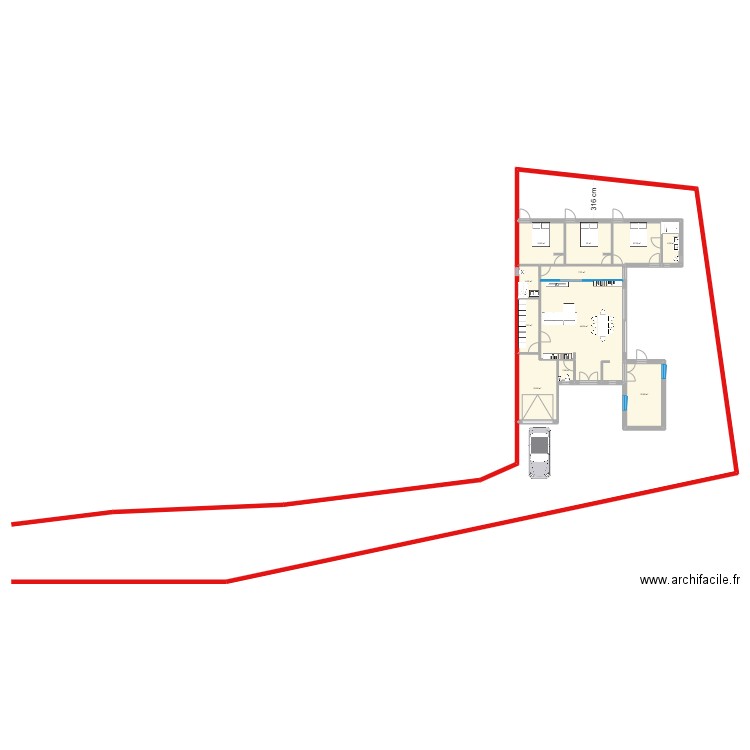 ANIANE V1. Plan de 11 pièces et 136 m2