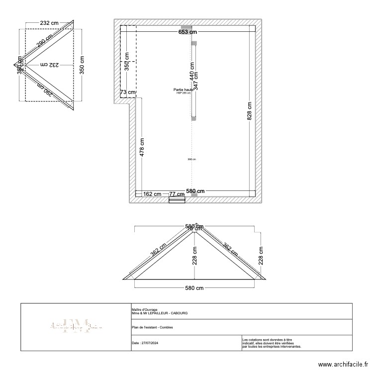 Plan existant combles LEPAILLEUR . Plan de 1 pièce et 51 m2