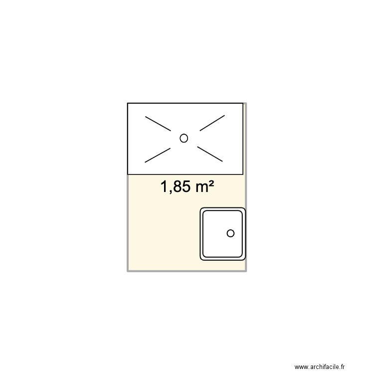 PLAN DOUCHE. Plan de 1 pièce et 2 m2