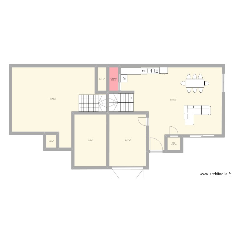 MJ_1. Plan de 8 pièces et 152 m2