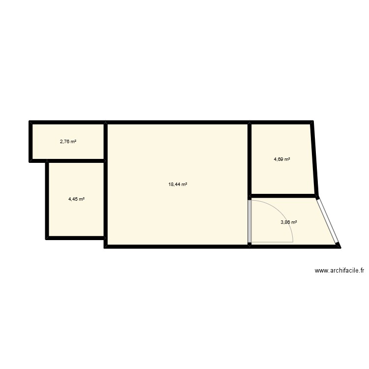 RICHARD 96 Doumer. Plan de 5 pièces et 34 m2