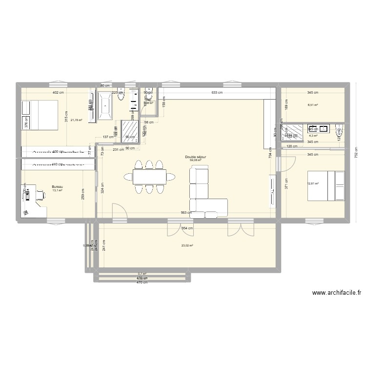 JAEGER. Plan de 12 pièces et 144 m2