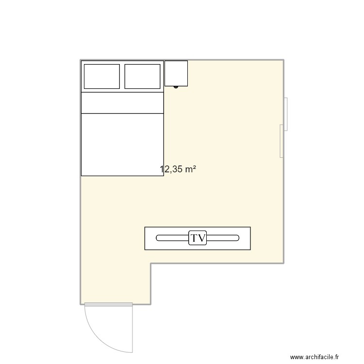 Ma chambre. Plan de 1 pièce et 12 m2