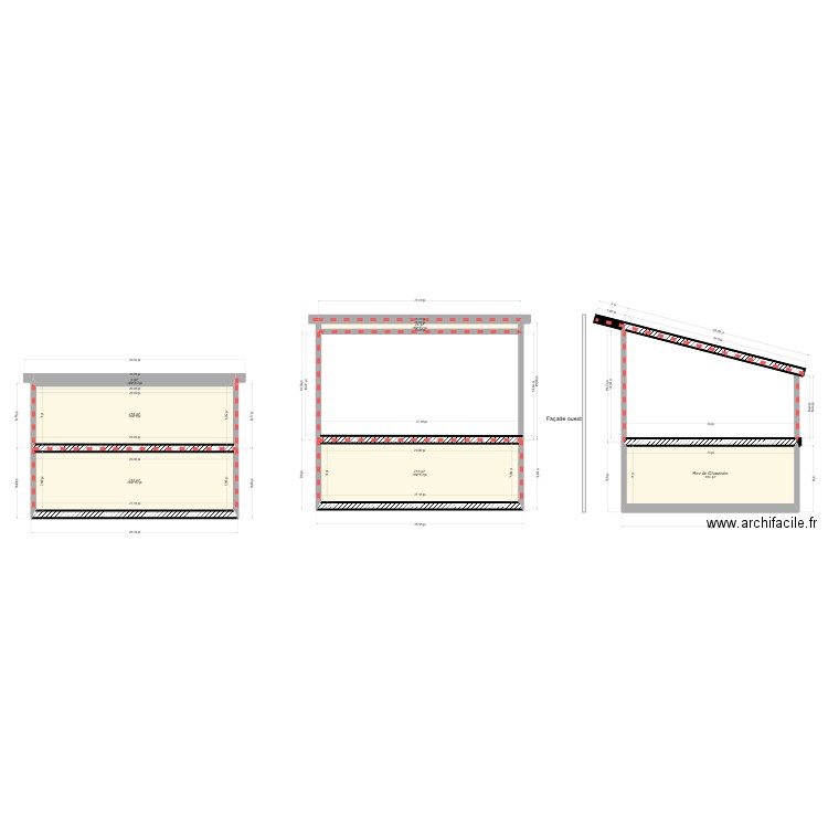 plan monopante. Plan de 6 pièces et 80 m2