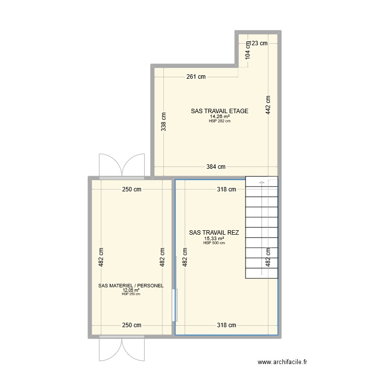 SE2. Plan de 3 pièces et 42 m2