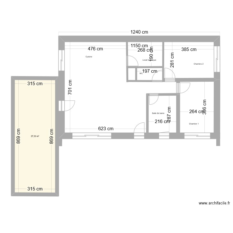 Maison Sarzeau avec garage. Plan de 1 pièce et 27 m2