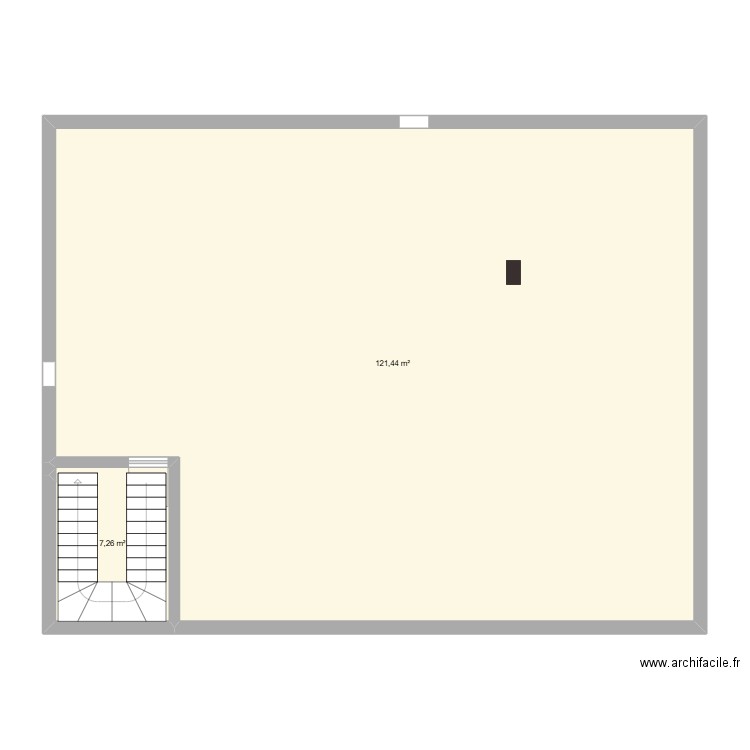 PLAN COMBLES INITIAL . Plan de 2 pièces et 129 m2