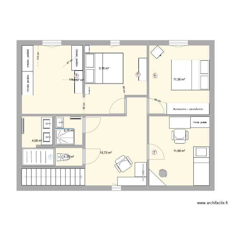 Espérance LB top. Plan de 8 pièces et 68 m2