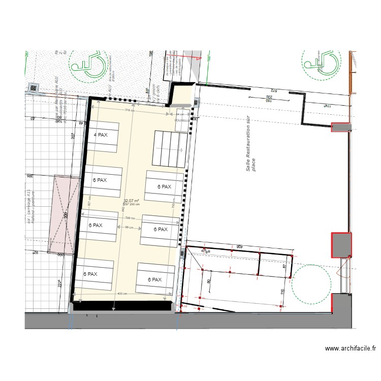 NANCY SALLE LAB 1. Plan de 3 pièces et 34 m2