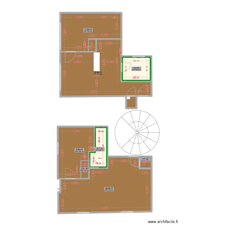 19 TIVOLI Entresol REVETEMENT . Plan de 10 pièces et 79 m2