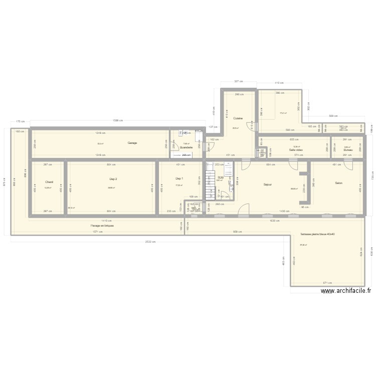 Colpaert. Plan de 16 pièces et 336 m2