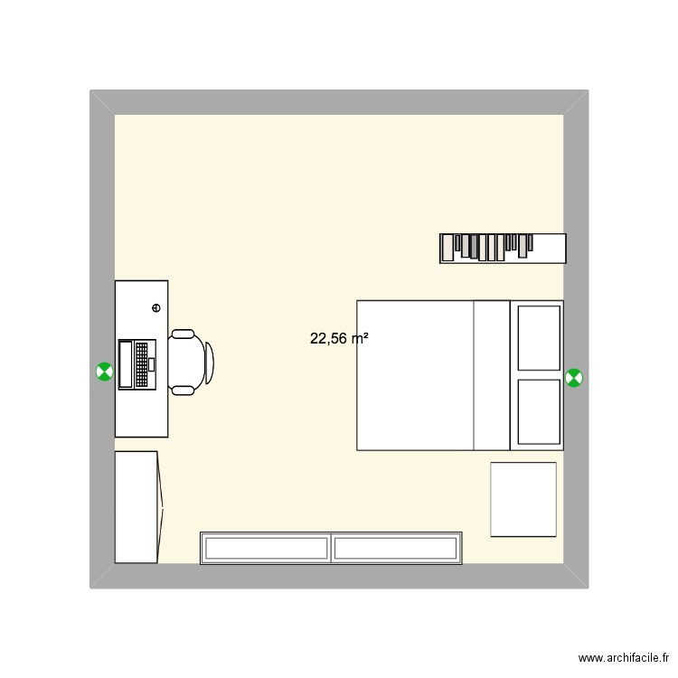 ma prochaine chambre. Plan de 1 pièce et 23 m2