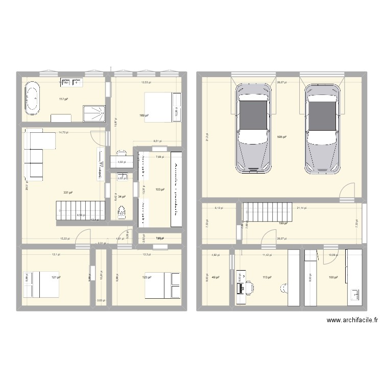 test. Plan de 13 pièces et 192 m2