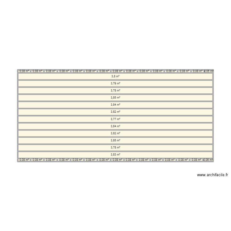 plan terrasse. Plan de 42 pièces et 48 m2