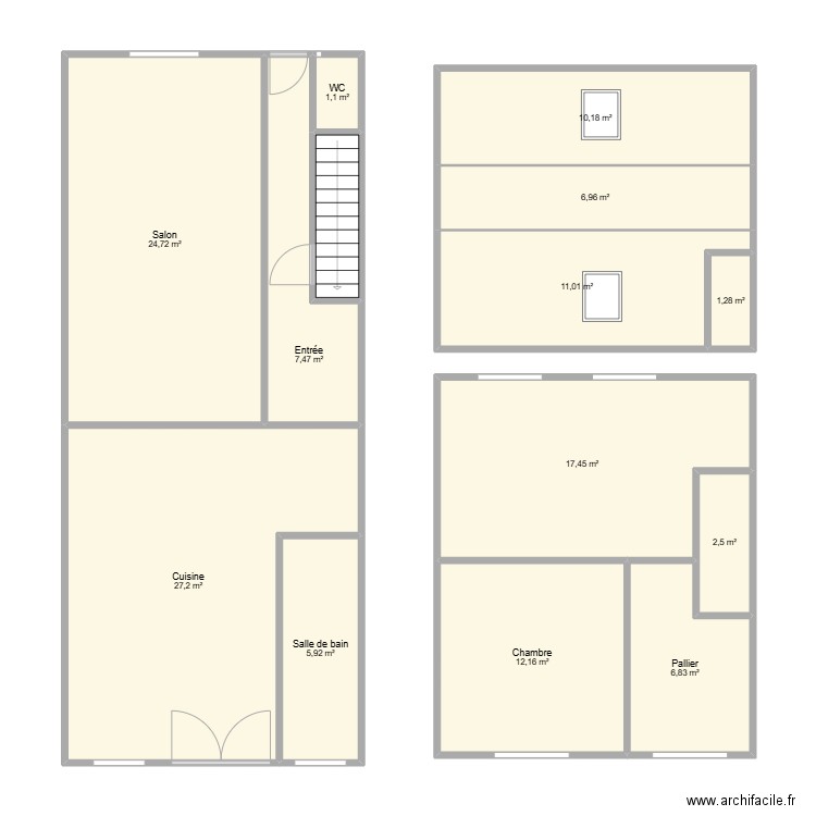 labio. Plan de 14 pièces et 137 m2