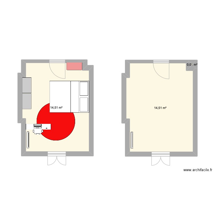 Ada's Room 2. Plan de 3 pièces et 29 m2