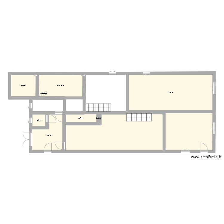 monseu. Plan de 8 pièces et 65 m2