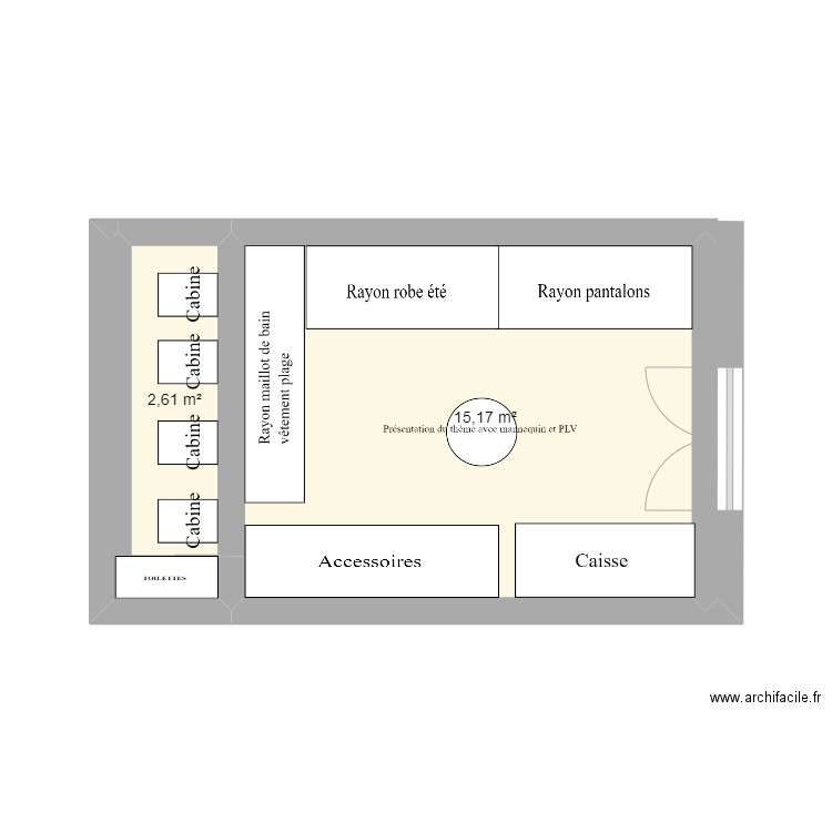 lau et neli. Plan de 3 pièces et 18 m2