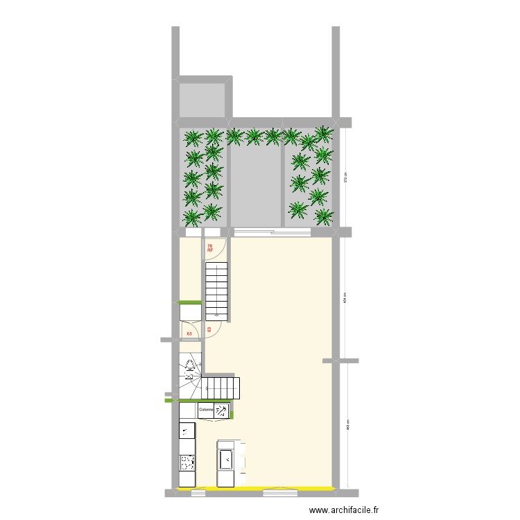 Banning 83 2e étage : Portes. Plan de 8 pièces et 74 m2