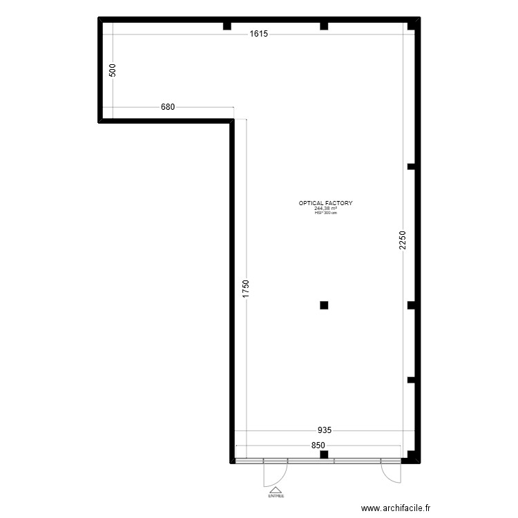 OPTICAL FACTORY PLAN. Plan de 1 pièce et 244 m2