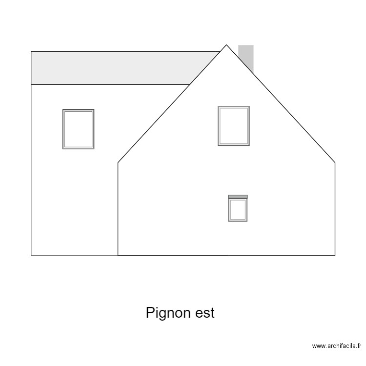 Façade Pignon EST existant. Plan de 0 pièce et 0 m2