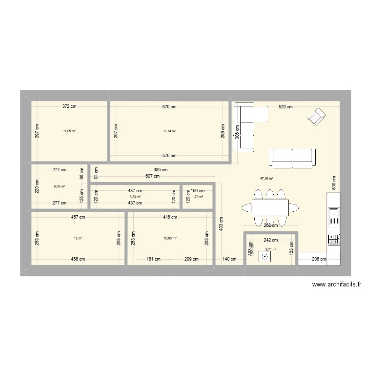 maison v3. Plan de 9 pièces et 115 m2