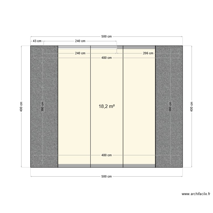 GARAGE. Plan de 1 pièce et 18 m2