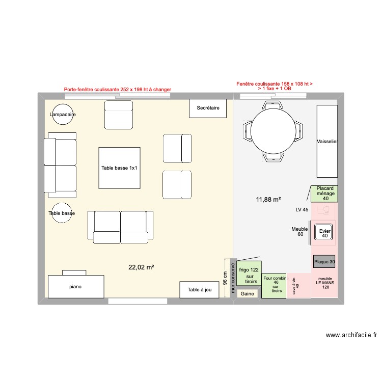 solution X. Plan de 3 pièces et 34 m2