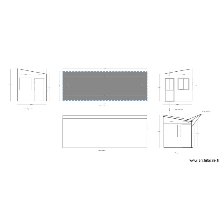 Atelier2. Plan de 1 pièce et 18 m2