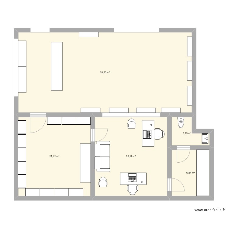 Jaunay. Plan de 5 pièces et 108 m2