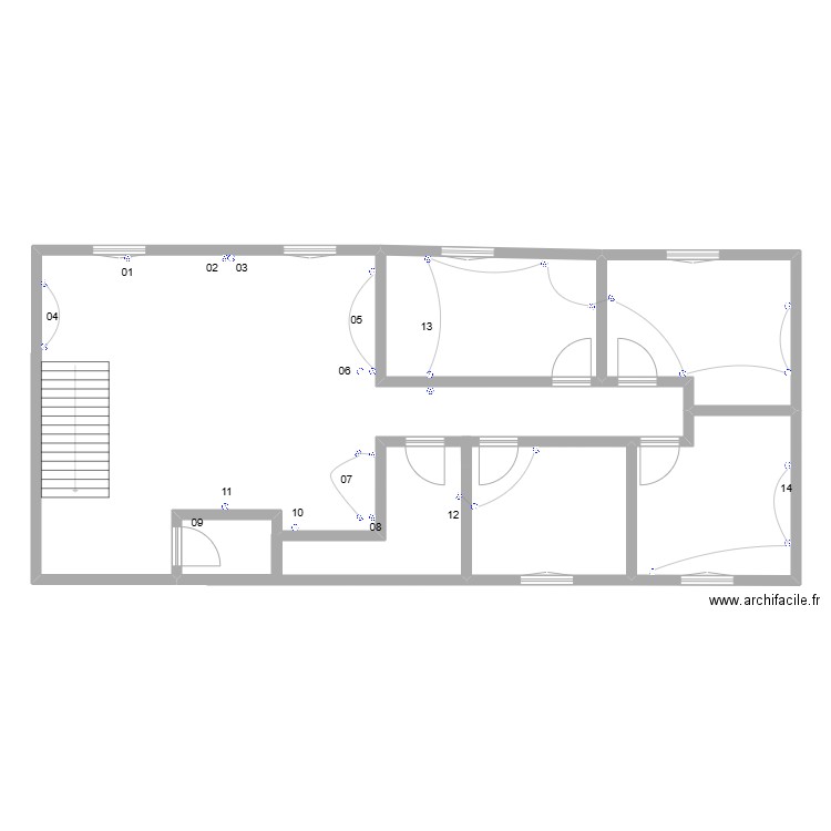 Chapiteau Jaune. Plan de 4 pièces et 75 m2