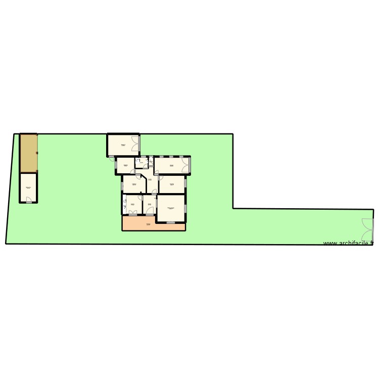 ALLEMAND. Plan de 14 pièces et 928 m2