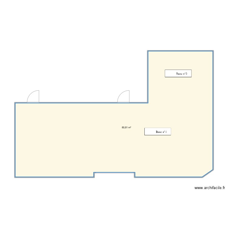 salle de soirt. Plan de 1 pièce et 81 m2