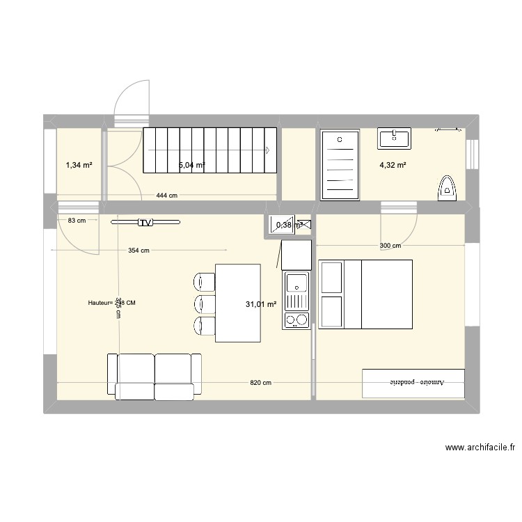 PROJET  DESARNAUTS RDC V1. Plan de 11 pièces et 86 m2