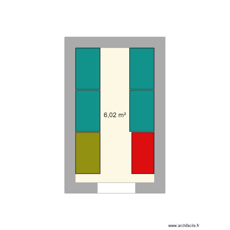 stock des roues. Plan de 1 pièce et 6 m2