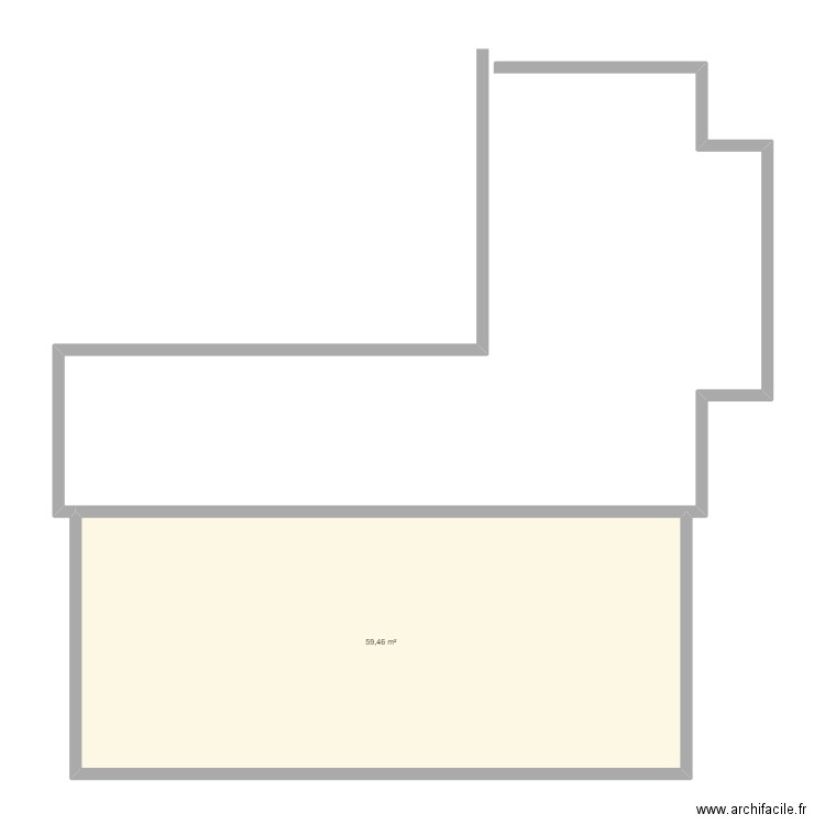 Dépandance 1. Plan de 1 pièce et 59 m2