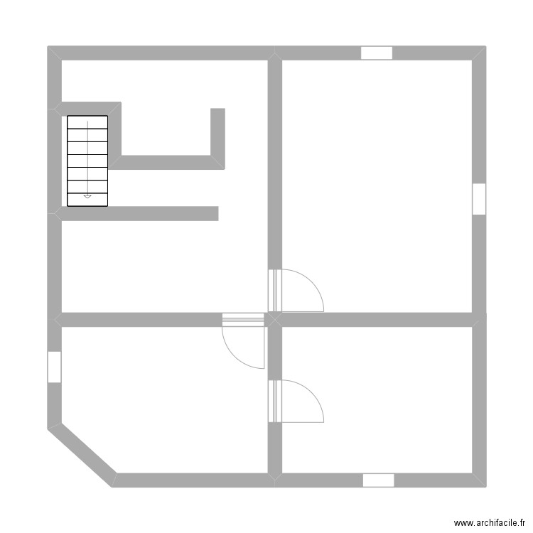 Cave appart. Plan de 3 pièces et 37 m2