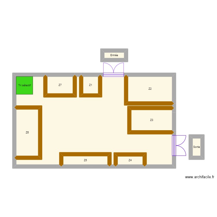 reserve. Plan de 10 pièces et 58 m2