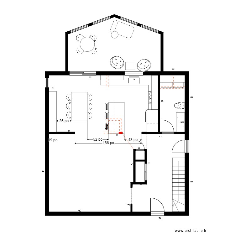 bujold rdch menuiserie. Plan de 5 pièces et 91 m2