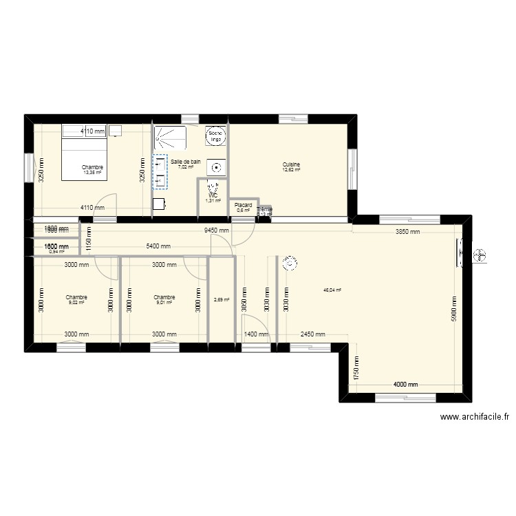 maison. Plan de 12 pièces et 104 m2