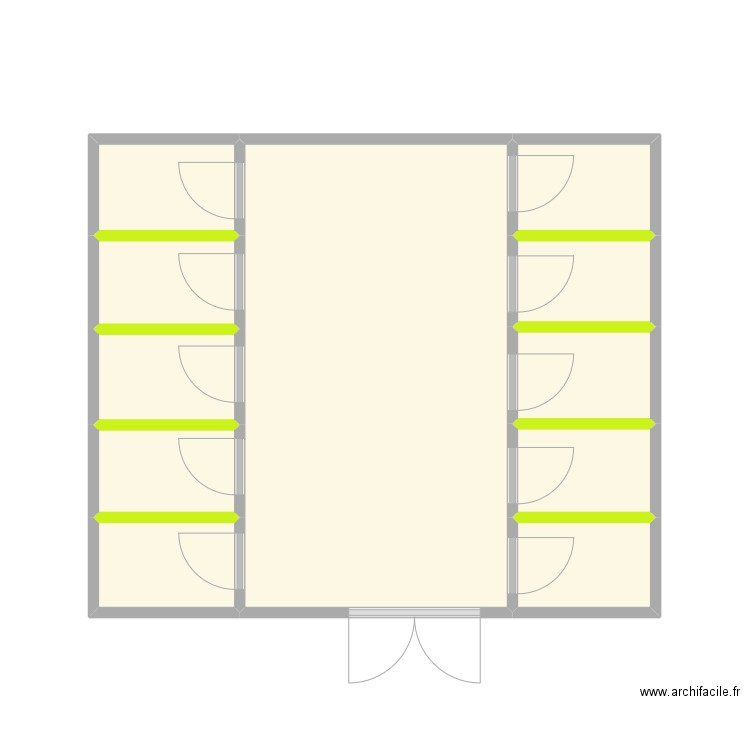 Accessibilité toilette. Plan de 11 pièces et 27 m2