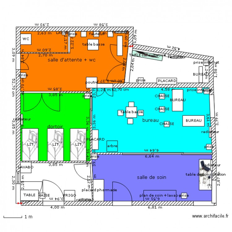 plan murale infirmerie. Plan de 0 pièce et 0 m2