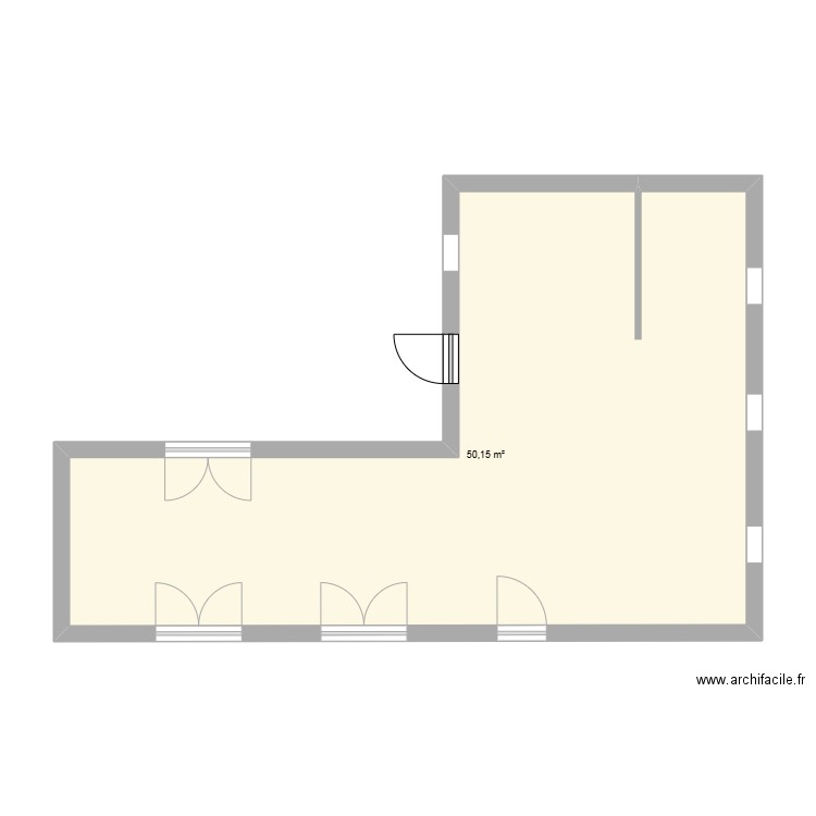 Le Schéma architecturial IT . Plan de 1 pièce et 50 m2