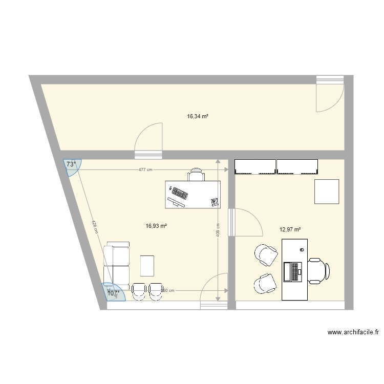 Bureau Meublé Mister Carte Grise. Plan de 0 pièce et 0 m2