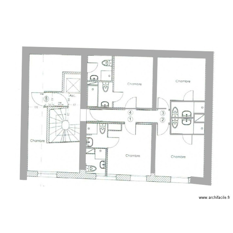 JDM plan étage courant. Plan de 0 pièce et 0 m2