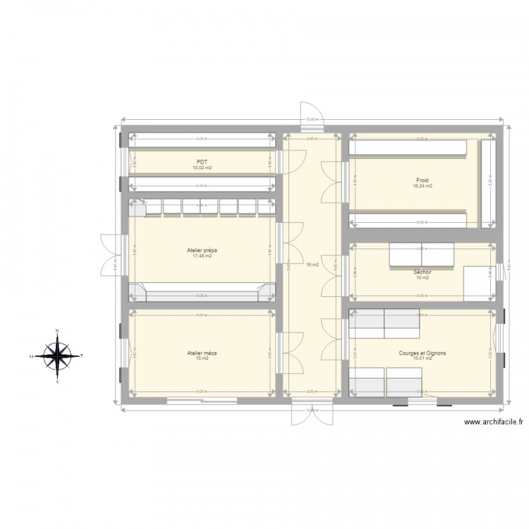 Batiment agricole RDC à modifier. Plan de 0 pièce et 0 m2